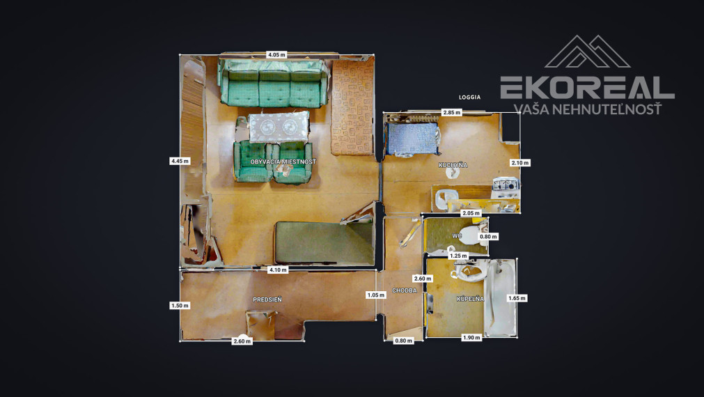 REZERVOVANÝ- BB - 1i. byt o rozlohe 38m2 + loggia a pivnica